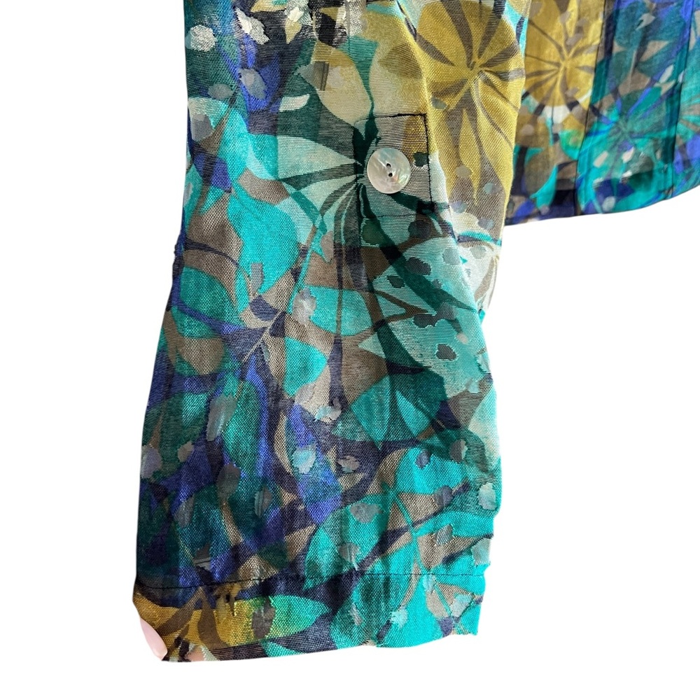 Ruby Rd. Sheer Button-Up Jacket With A Tropical F… - image 6